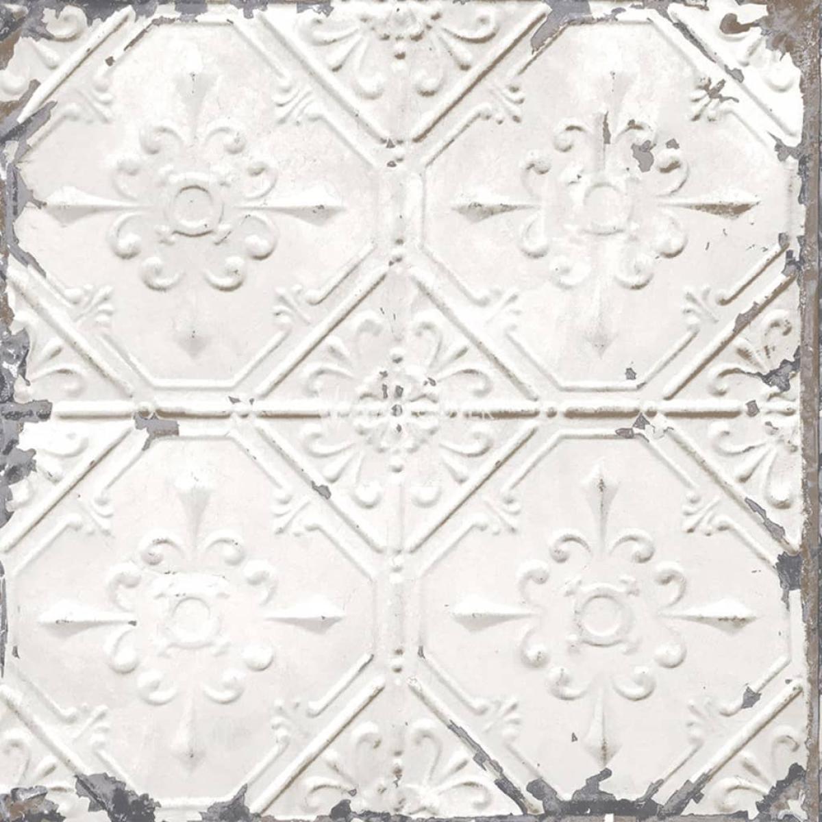 DUTCH WALLCOVERINGS Papel de pared techo de hojalata blanco