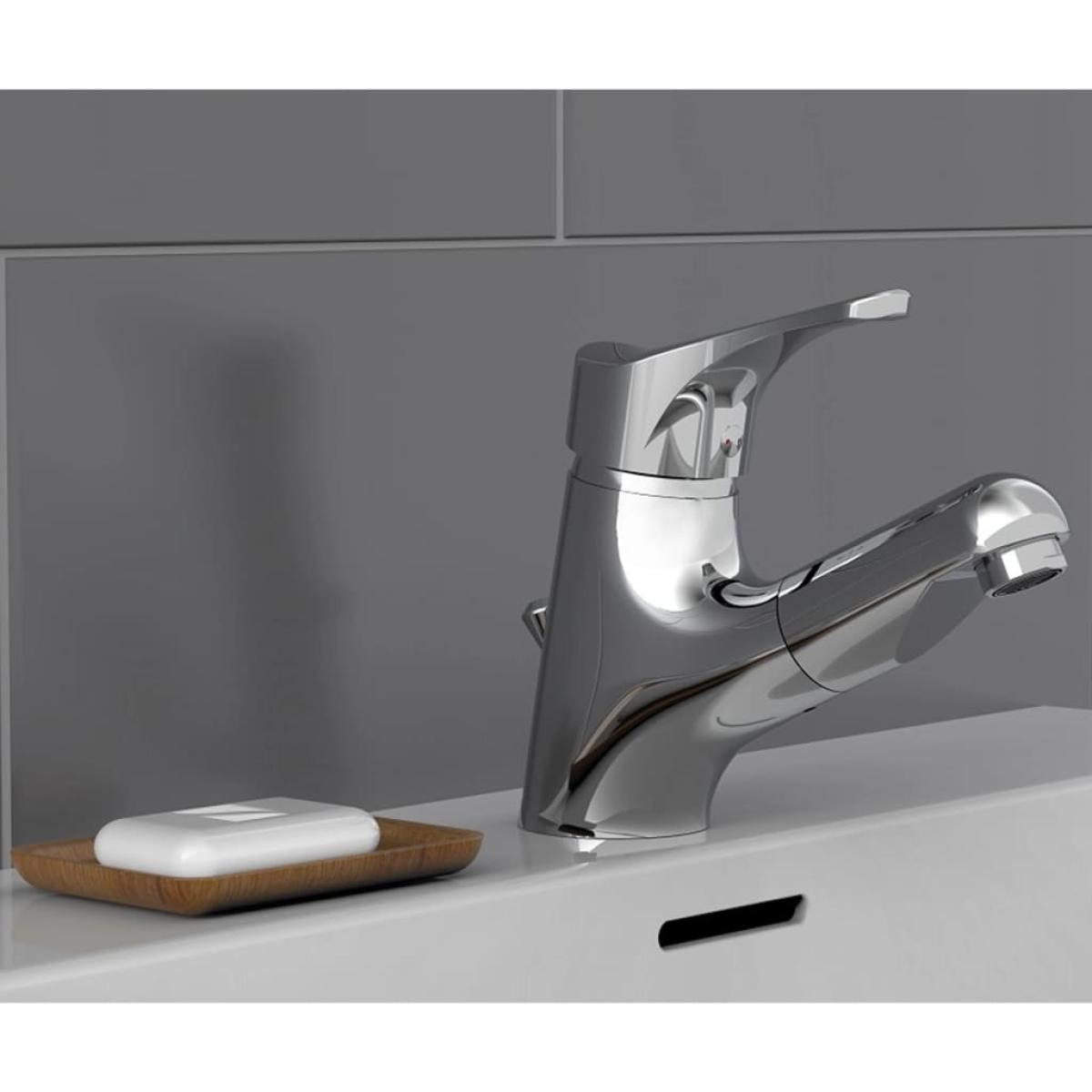 SCHÜTTE Grifo mezclador de lavabo rociador extraíble ATTICA cromado