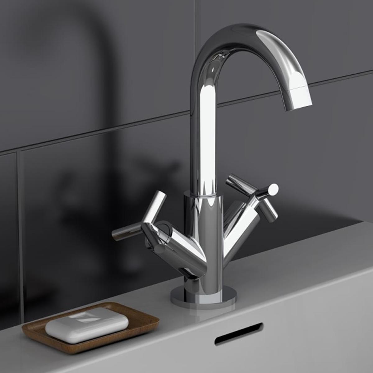 SCHÜTTE Grifo mezclador de lavabo 2 mandos ELIOT cromado