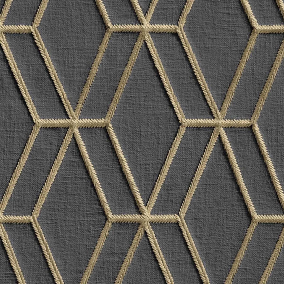 DUTCH WALLCOVERINGS Papel  de pared hexagonal negro y dorado