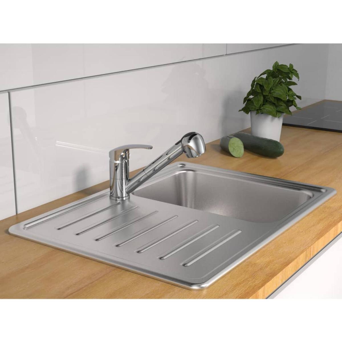 SCHÜTTE Grifo mezclador lavabo con ducha extraíble DIZIANI cromado