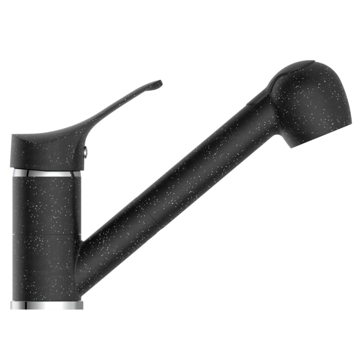 EISL Grifo mezclador de lavabo con ducha extraíble GRANIT negro cromo