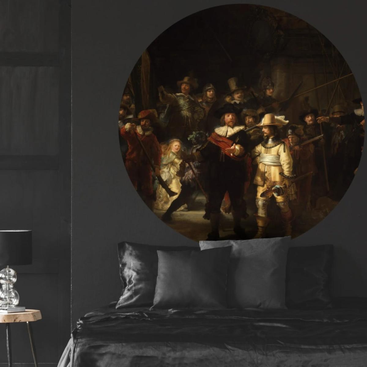 WallArt Círculo de papel pintado The Night Watch 142,5 cm