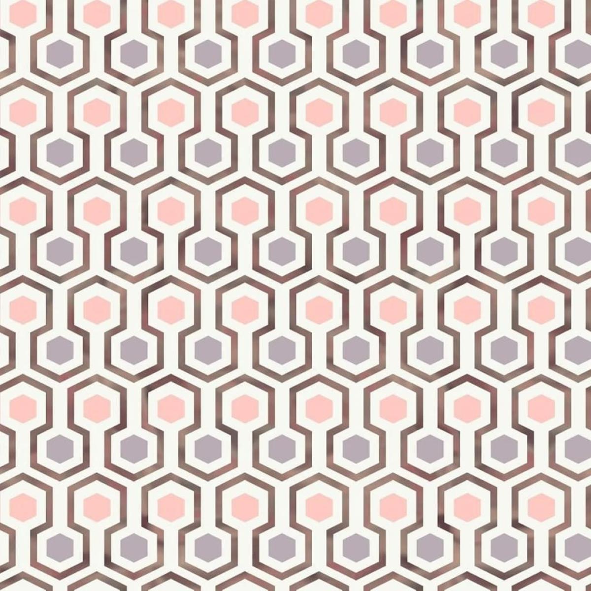Good Vibes Papel de pared Hexagon Pattern rosa y morado