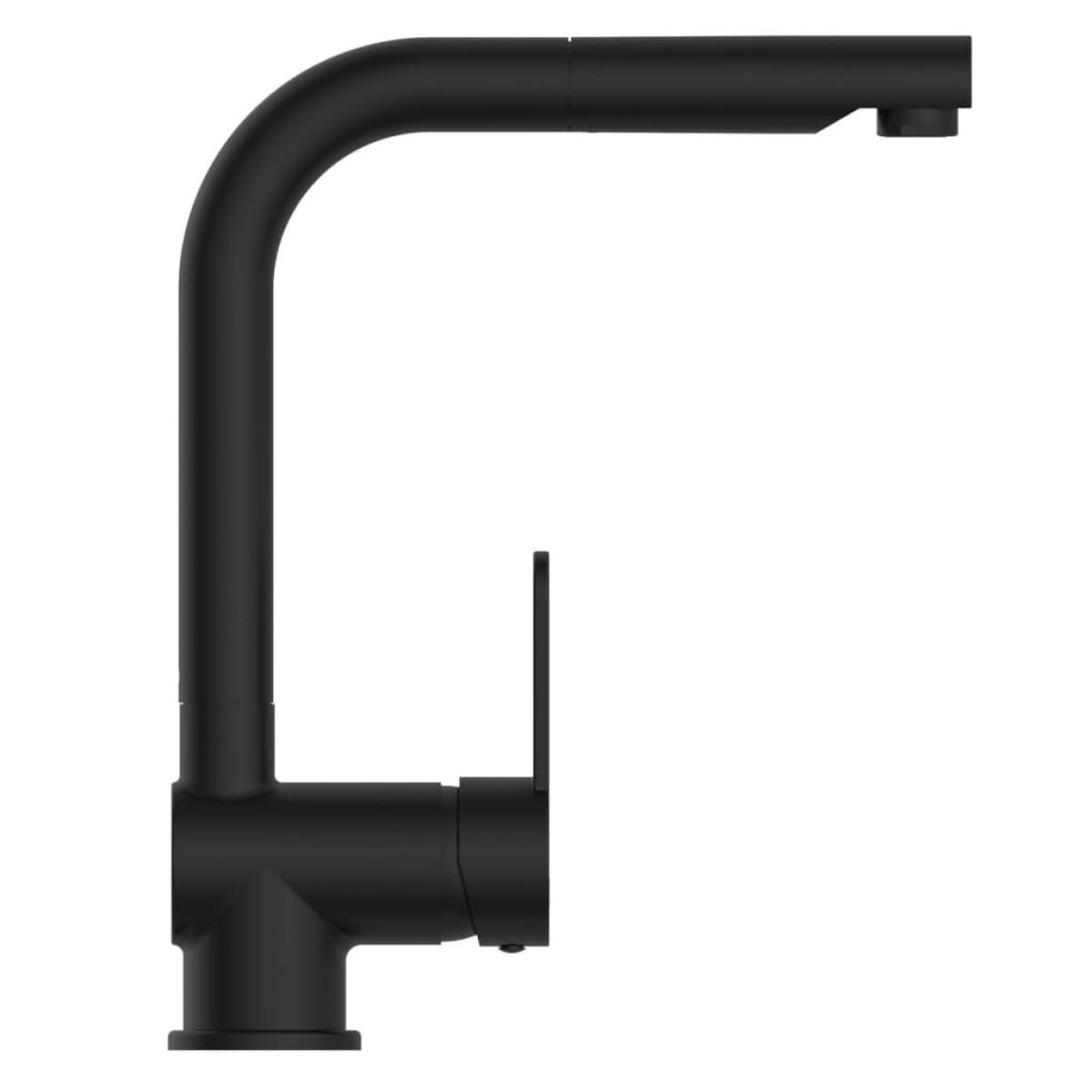SCHÜTTE Grifo monomando cocina con caño extraíble LONDON negro mate