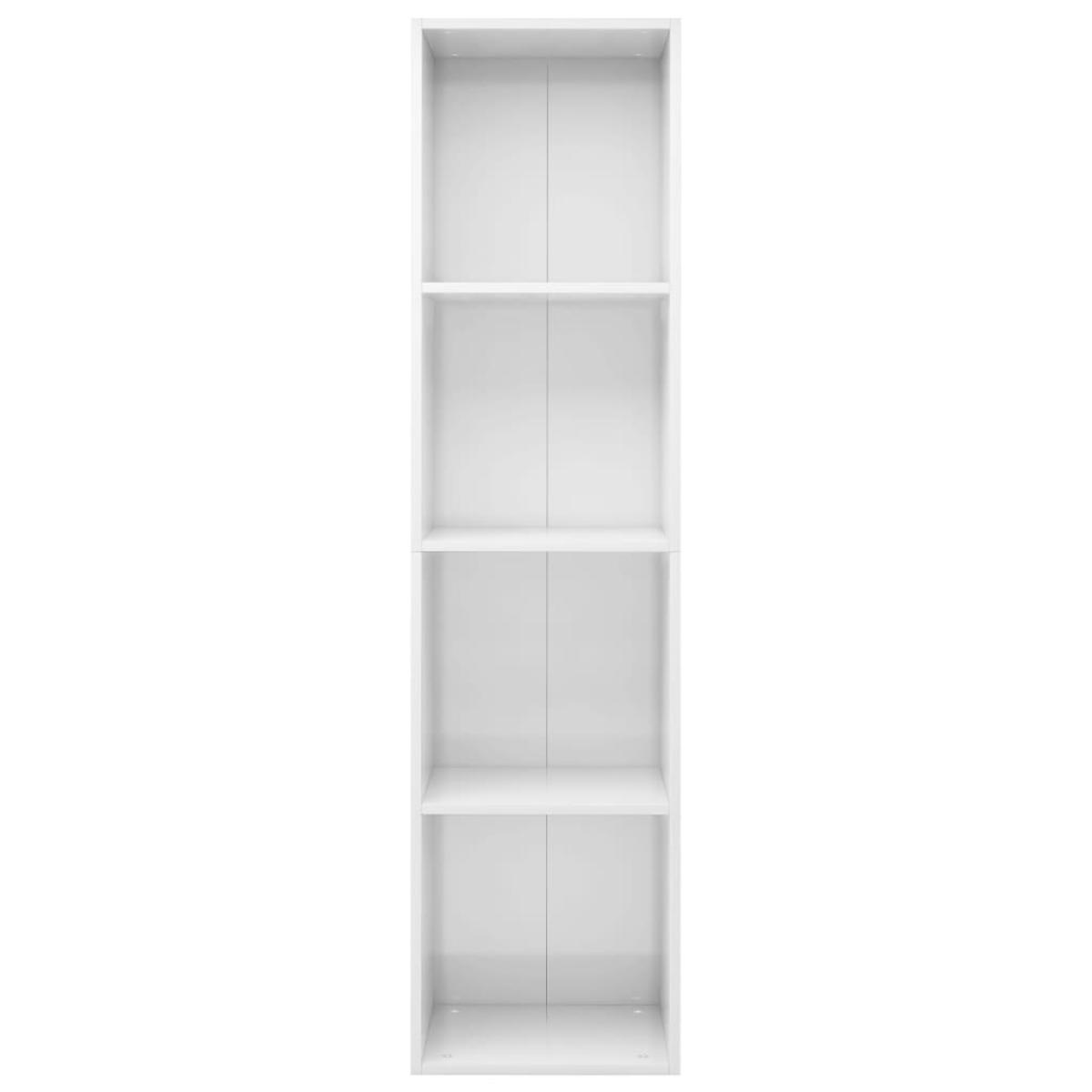 Estantería de libros contrachapada blanco brillo 36x30x143cm