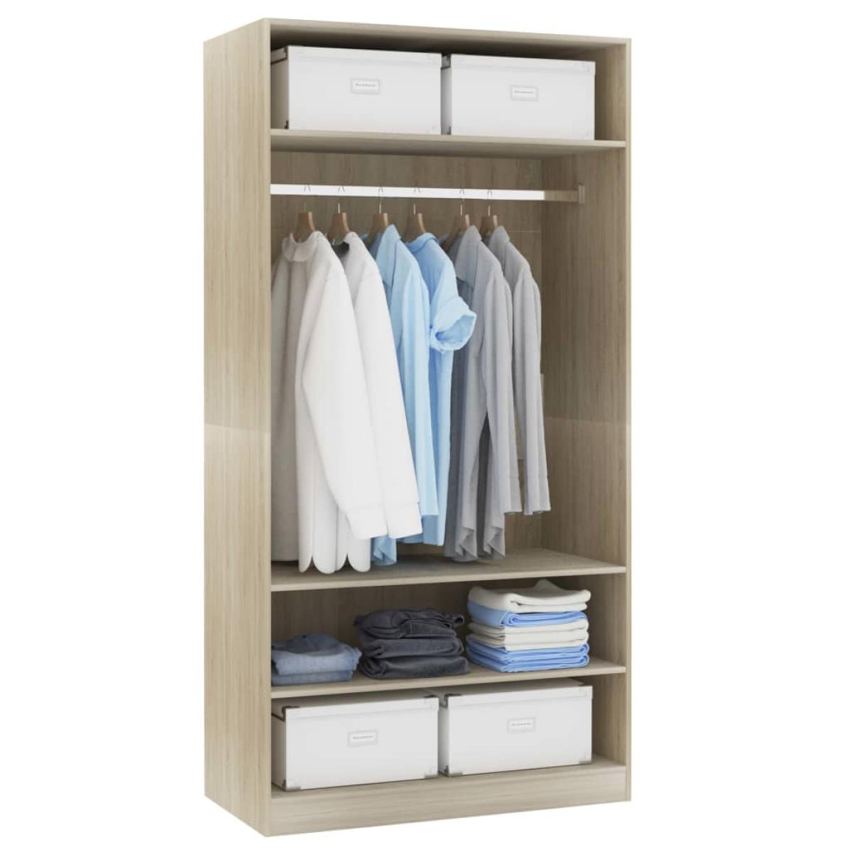 Armario de madera contrachapada roble sonoma 100x50x200 cm