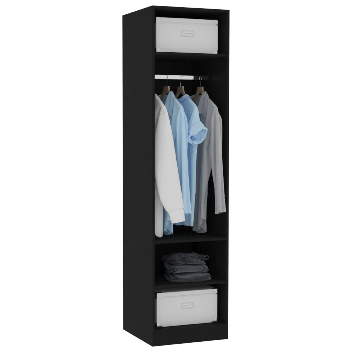 Armario de madera contrachapada negro 50x50x200 cm