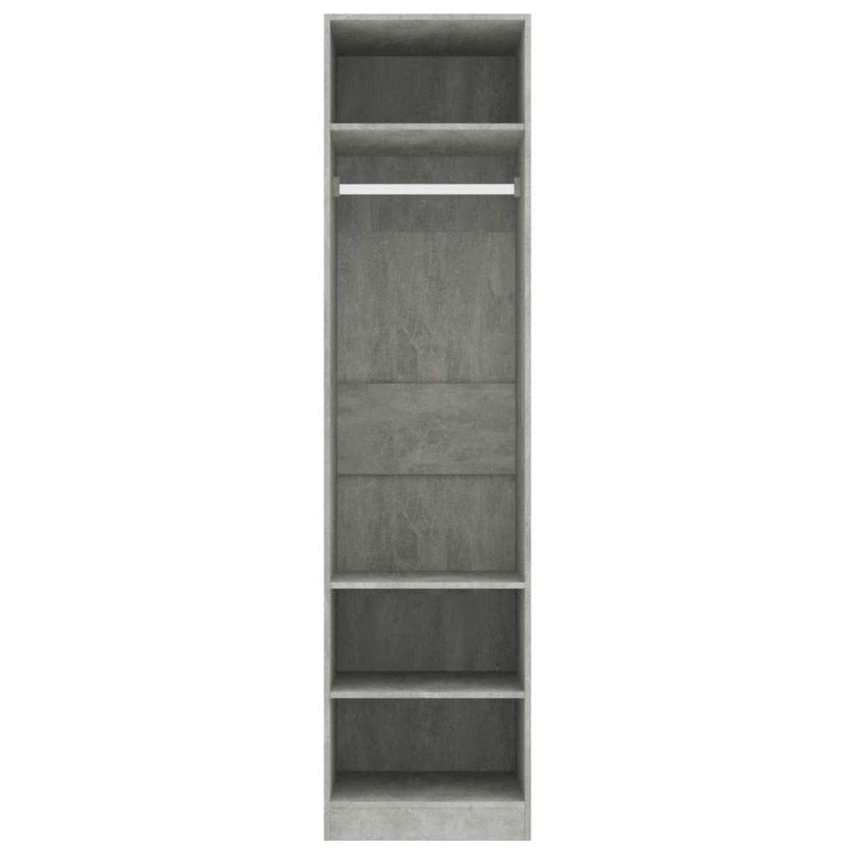 Armario de madera contrachapada gris hormigón 50x50x200 cm