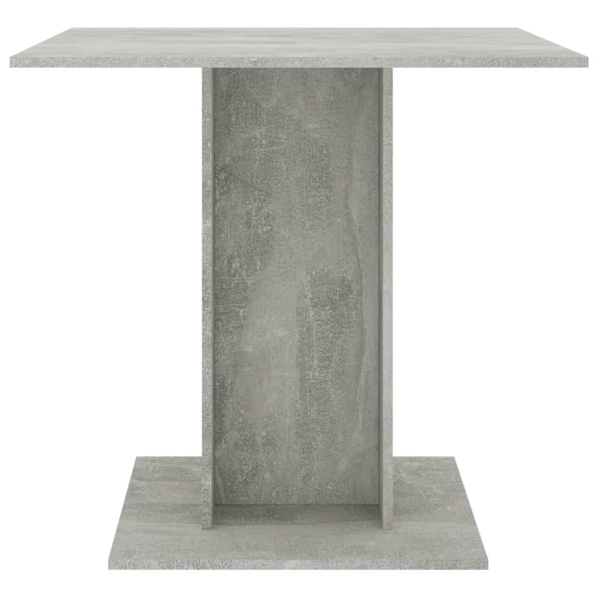 Mesa de comedor madera contrachapada gris hormigón 80x80x75 cm