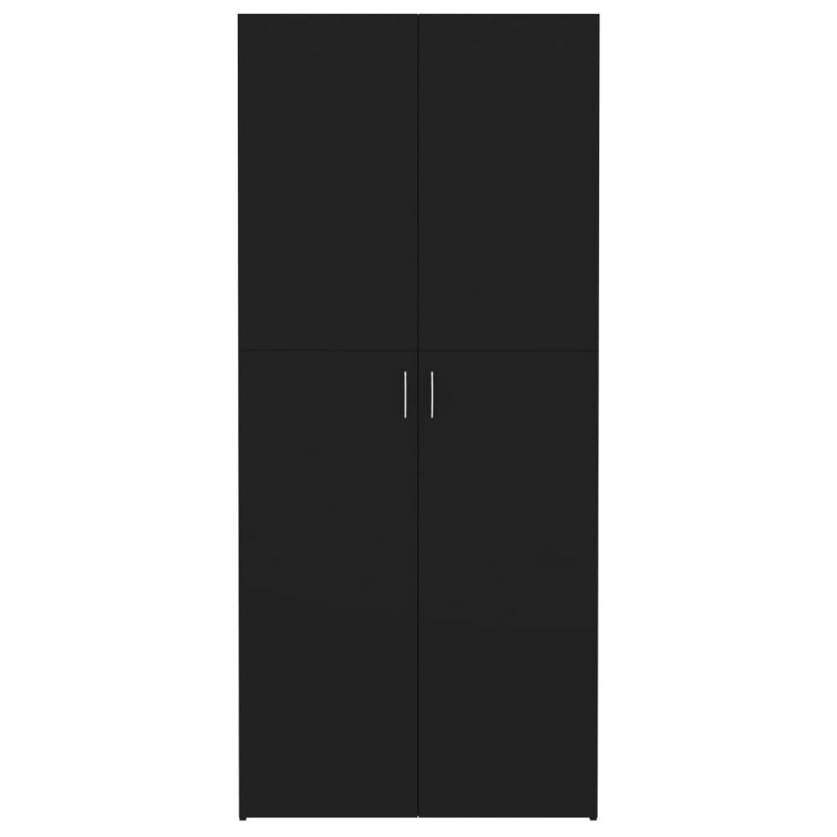 Mueble zapatero de madera contrachapada negro 80x35,5x180 cm