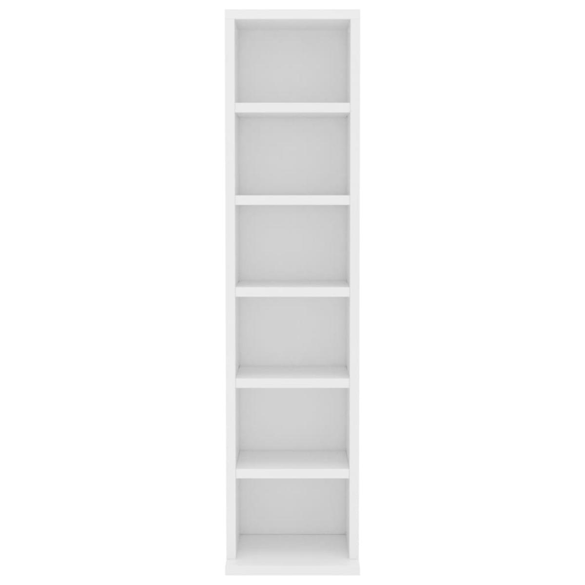 Estantería para CDs de madera contrachapada blanco 21x20x88 cm