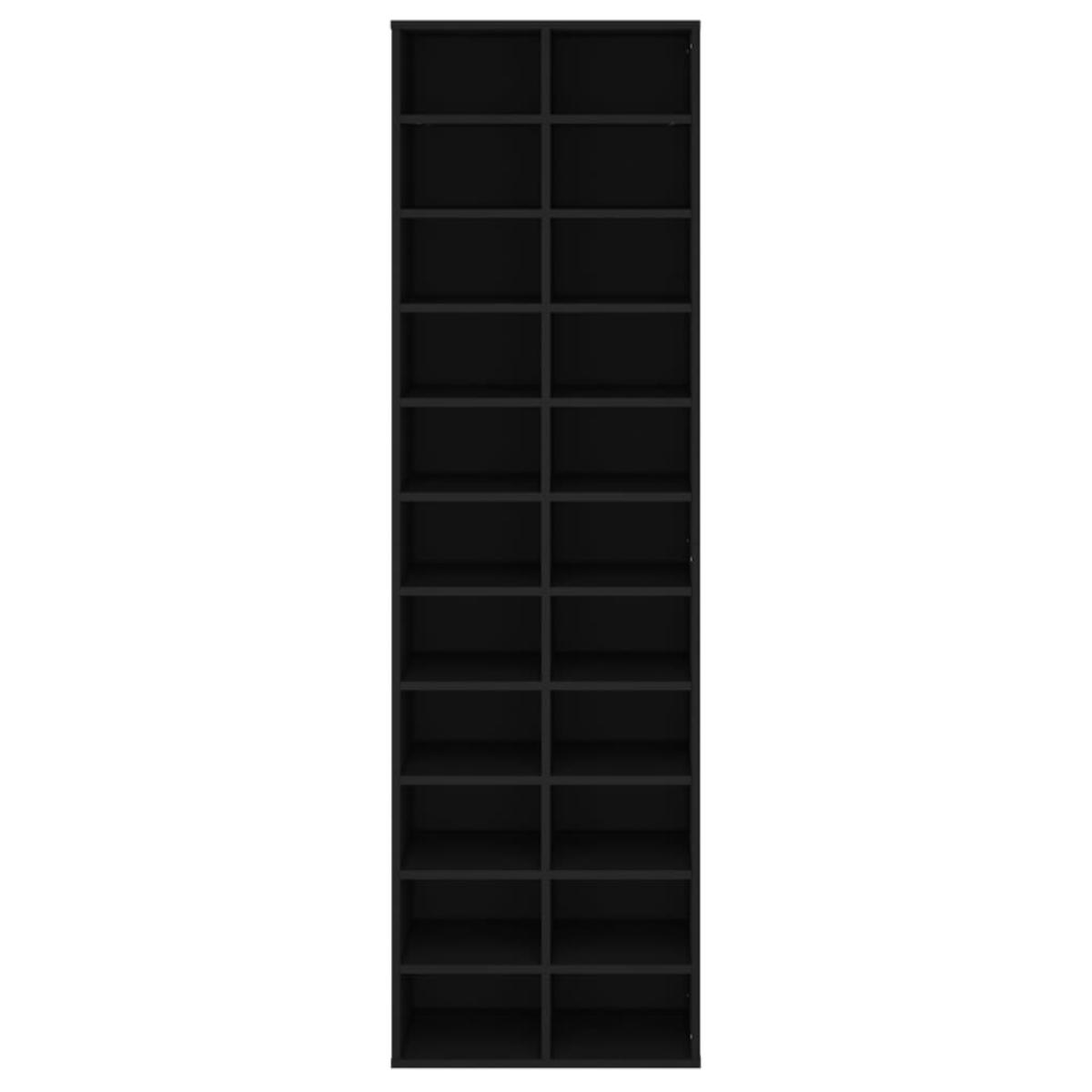 Mueble zapatero de madera contrachapada negro 54x34x183 cm