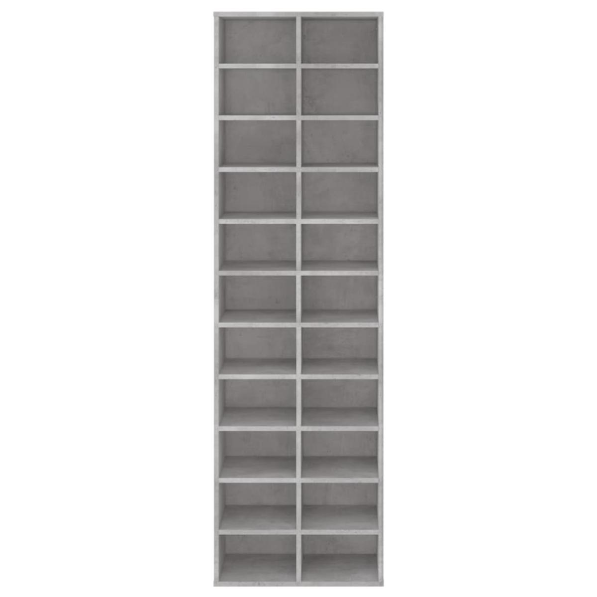 Mueble zapatero de contrachapada gris hormigón 80x35,5x180 cm