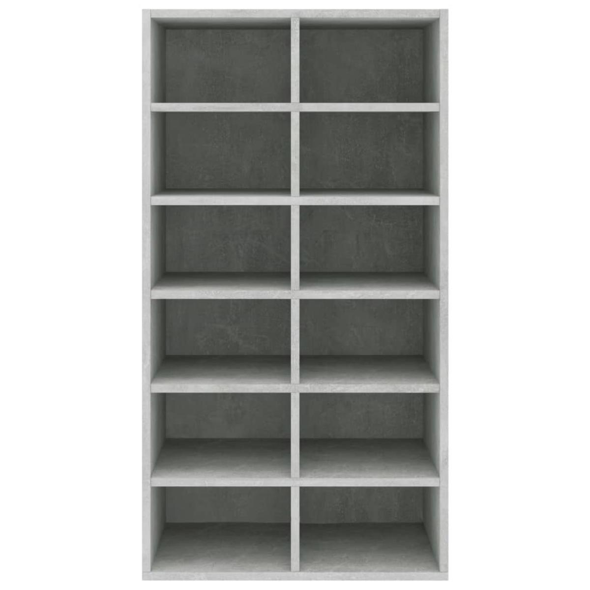 Zapatero de madera contrachapada gris hormigón 54x34x100,5 cm