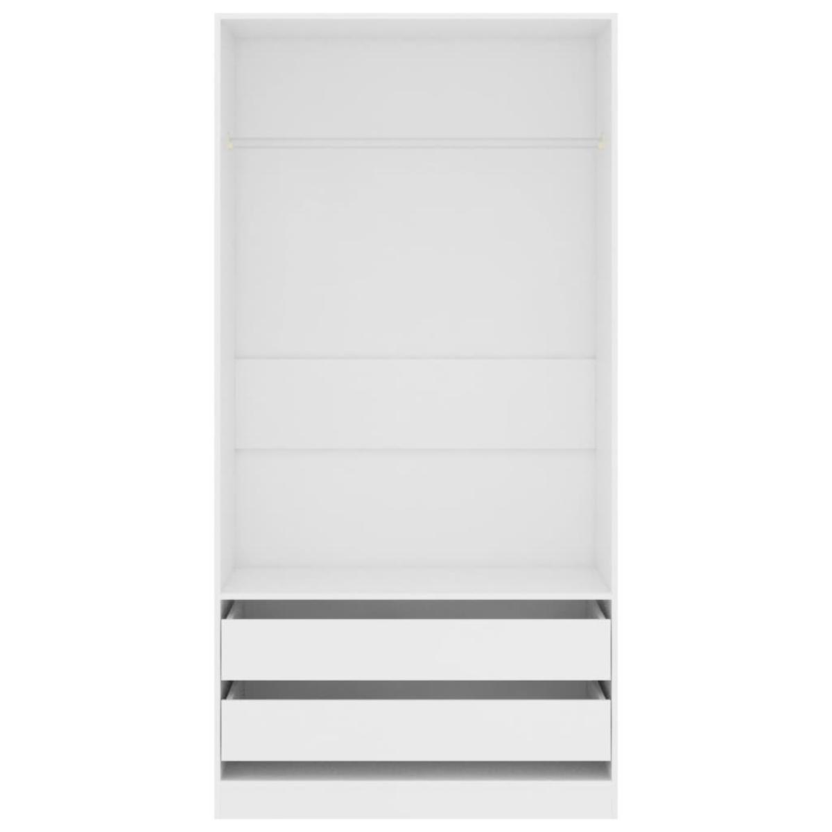 Armario de madera contrachapada blanco 100x50x200 cm