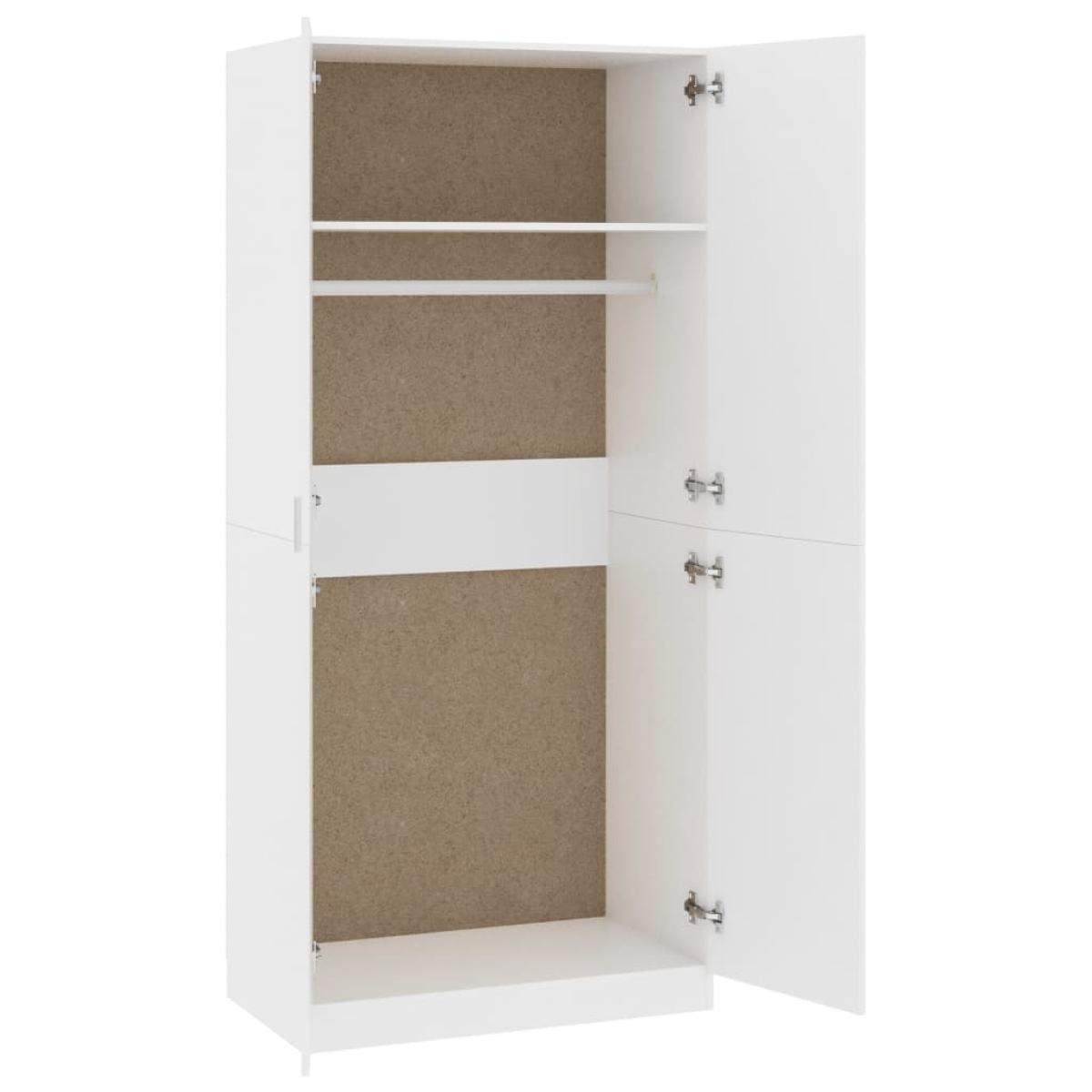 Armario de madera contrachapada blanco 90x52x200cm