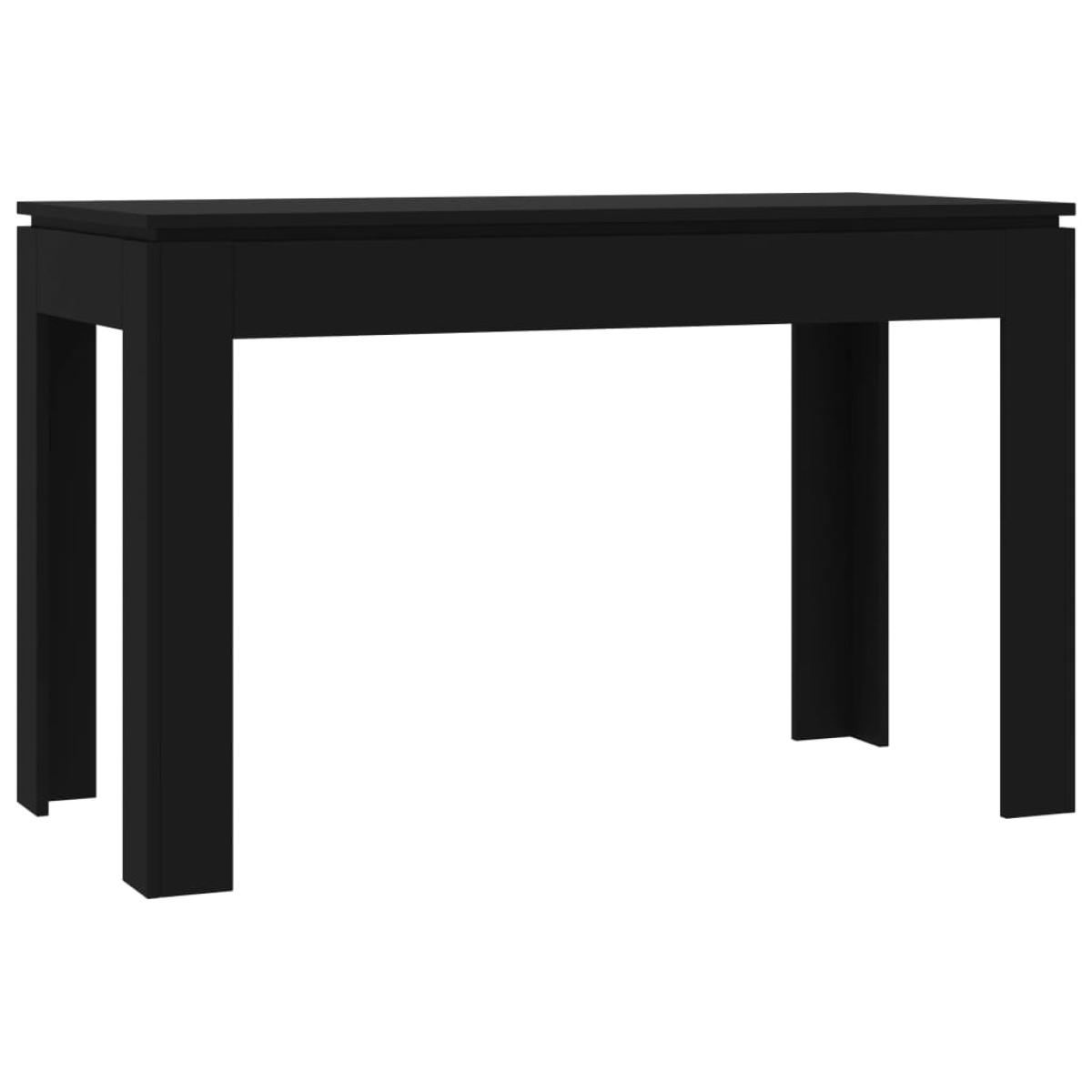 Mesa de comedor de madera contrachapada negro 120x60x76 cm