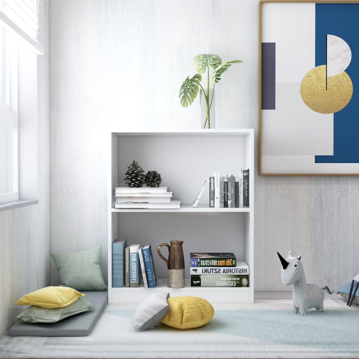 Estantería de madera contrachapada blanco 60x24x74,5 cm