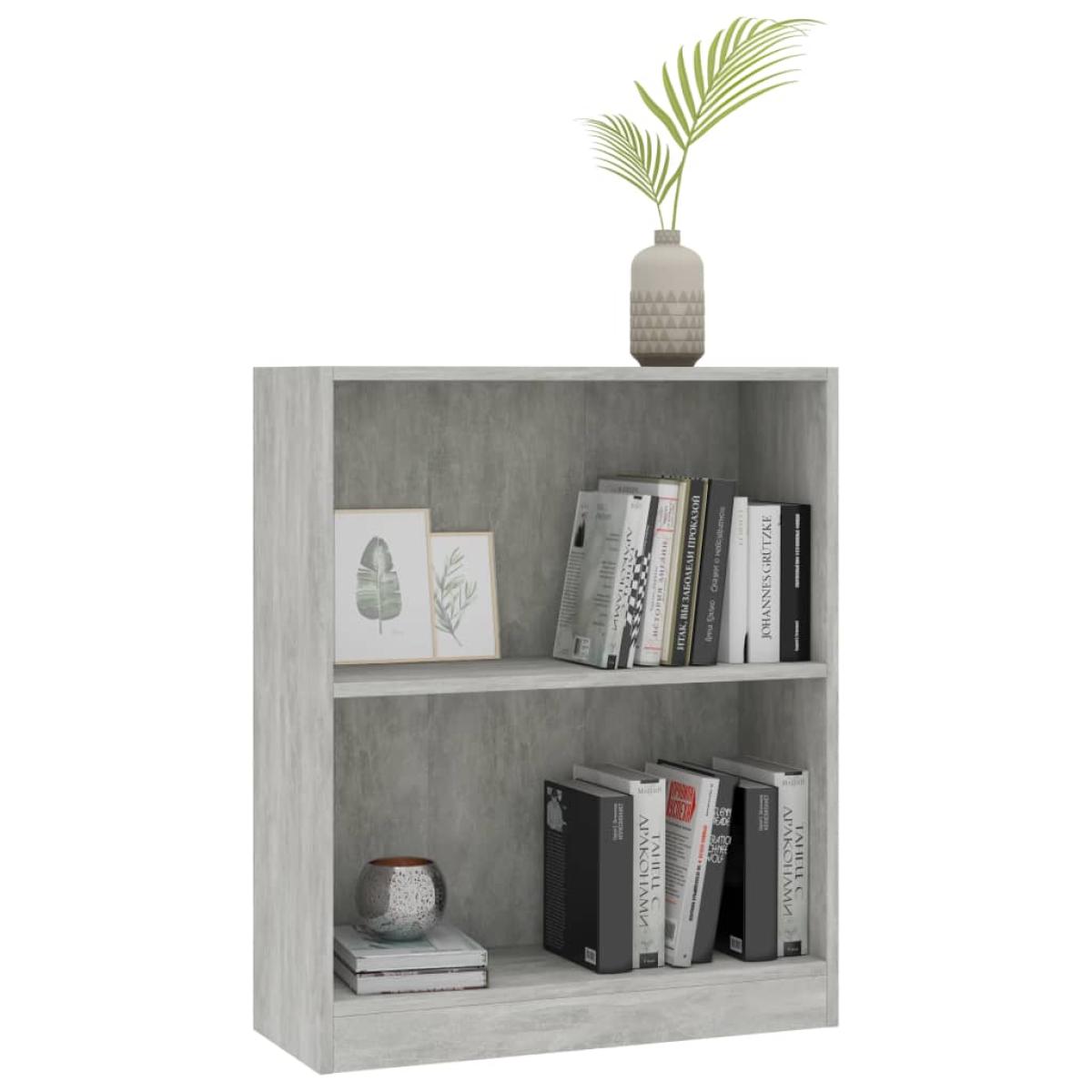 Estantería de madera contrachapada gris hormigón 60x24x74,5 cm
