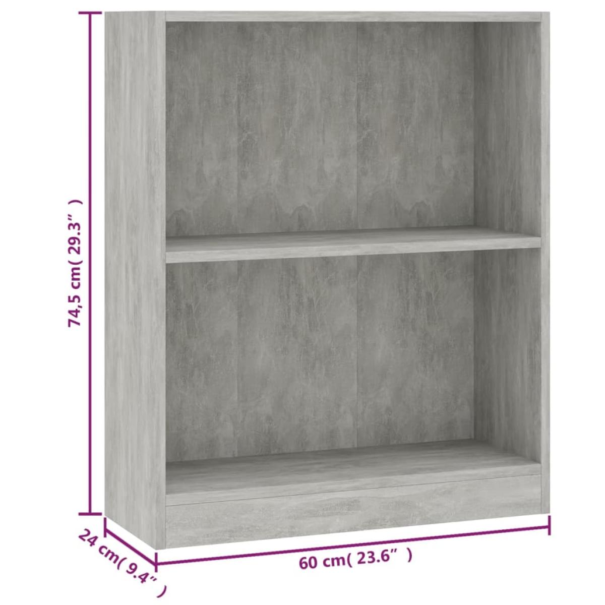 Estantería de madera contrachapada gris hormigón 60x24x74,5 cm