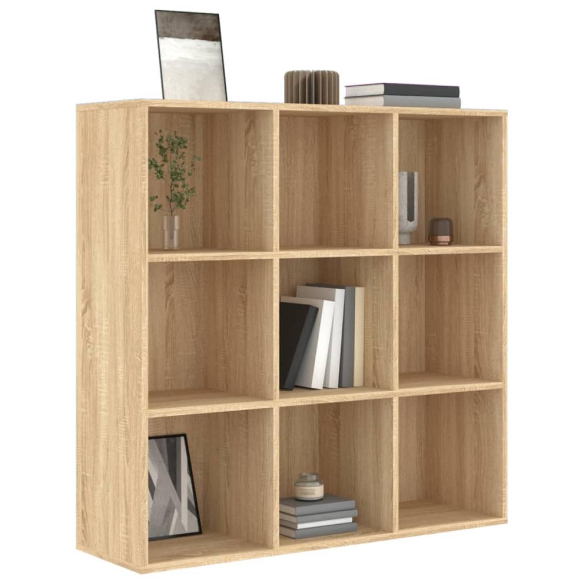 Estantería madera contrachapada color roble Sonoma 98x30x98cm