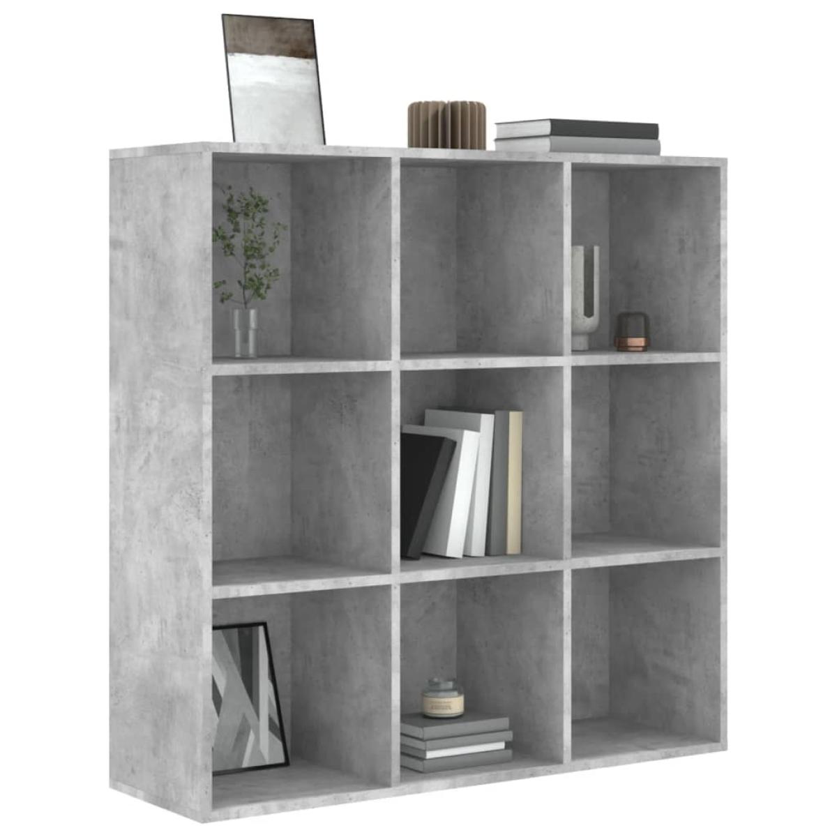 Estantería madera contrachapada gris hormigón 98x30x98 cm