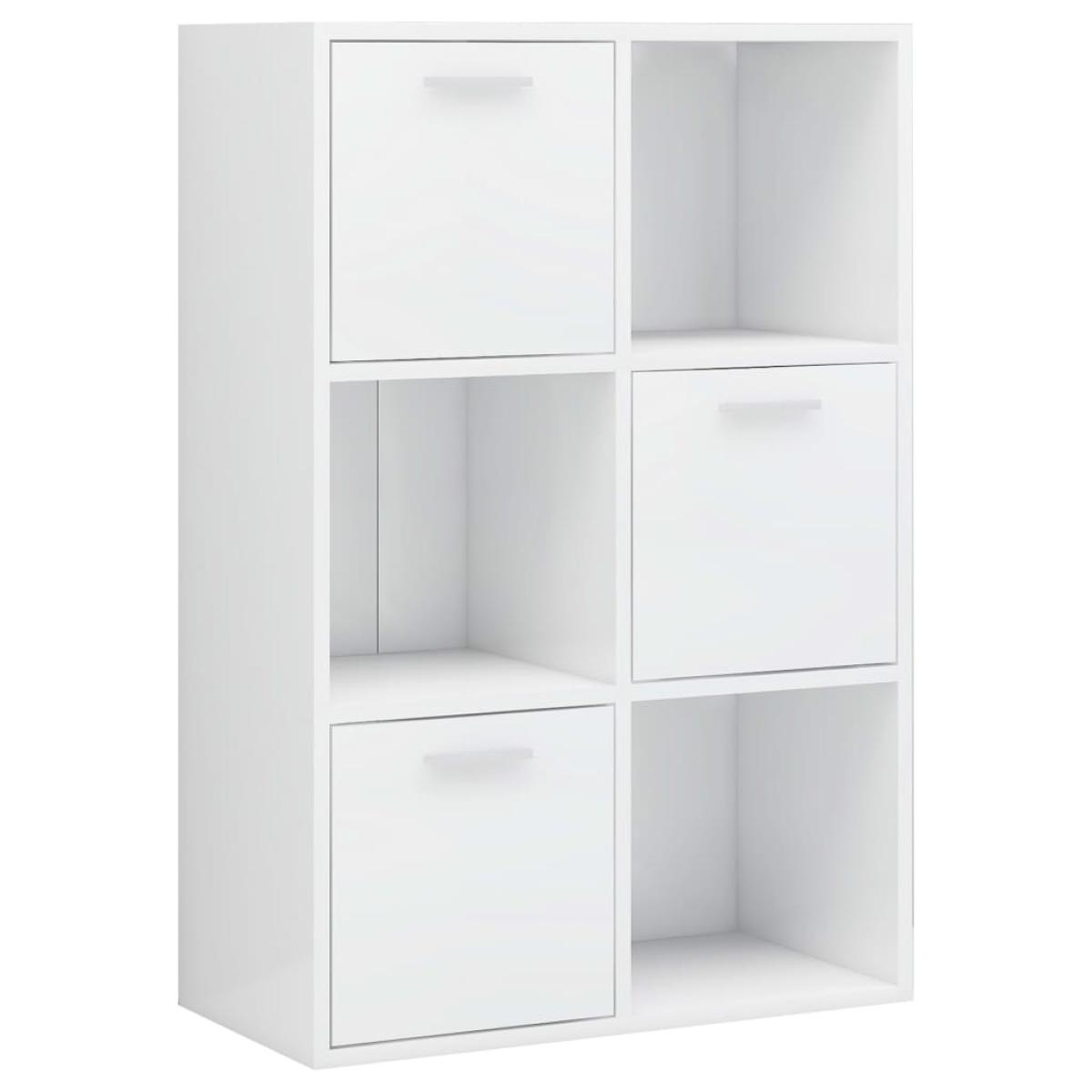 Armario almacenamiento aglomerado blanco brillante 60x29,5x90cm