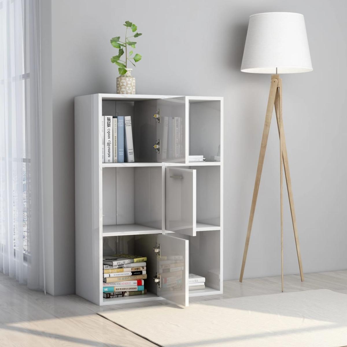 Armario almacenamiento aglomerado blanco brillante 60x29,5x90cm