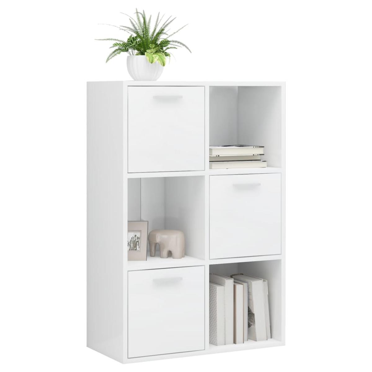 Armario almacenamiento aglomerado blanco brillante 60x29,5x90cm