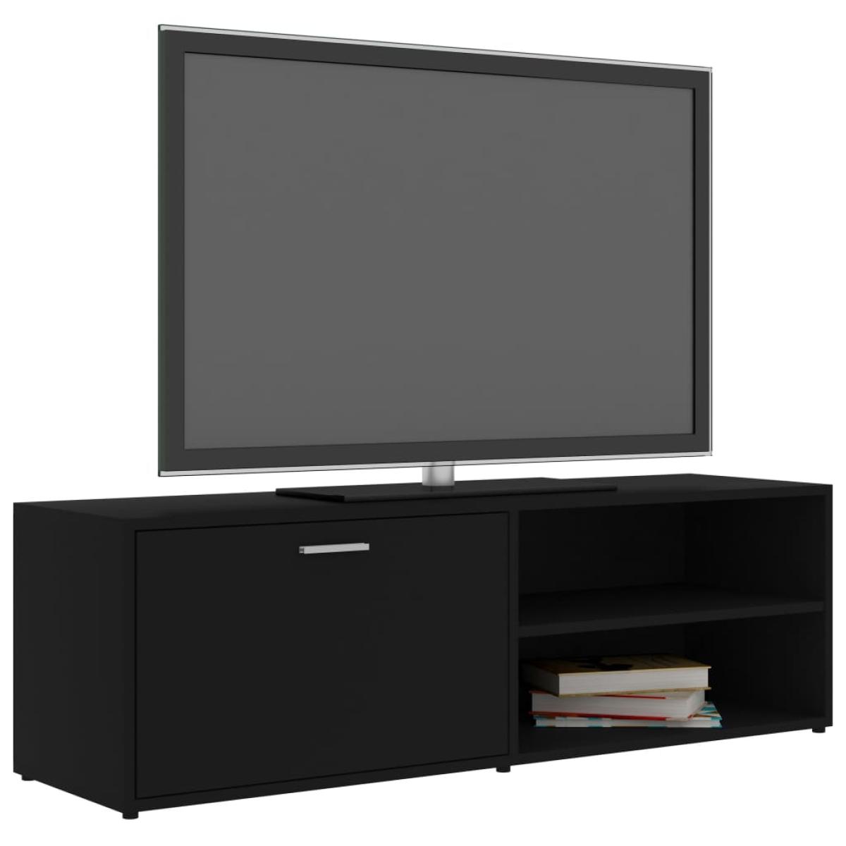 Mueble de TV madera contrachapada negra 120x34x37 cm