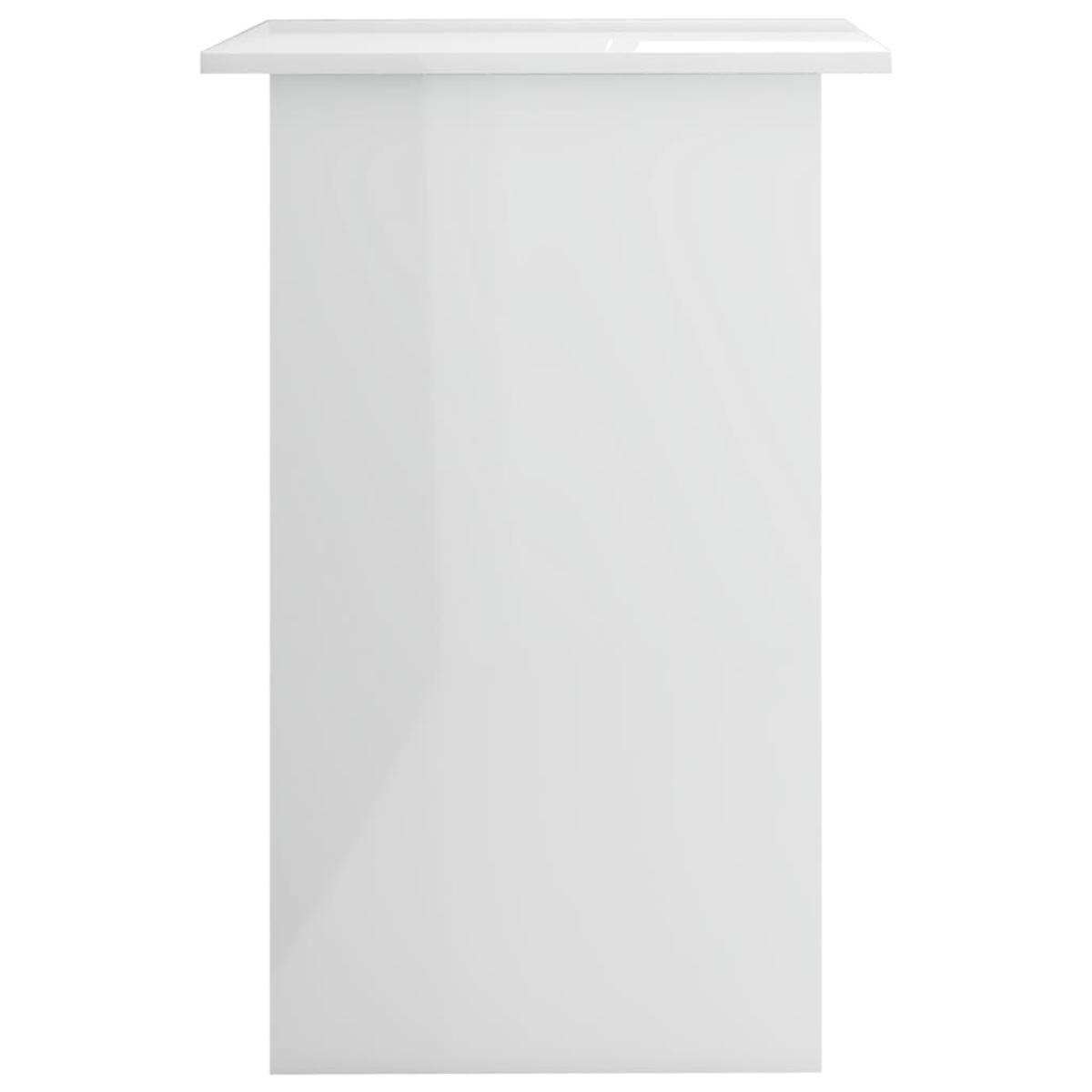 Escritorio de madera contrachapada blanco brillo 90x50x74 cm