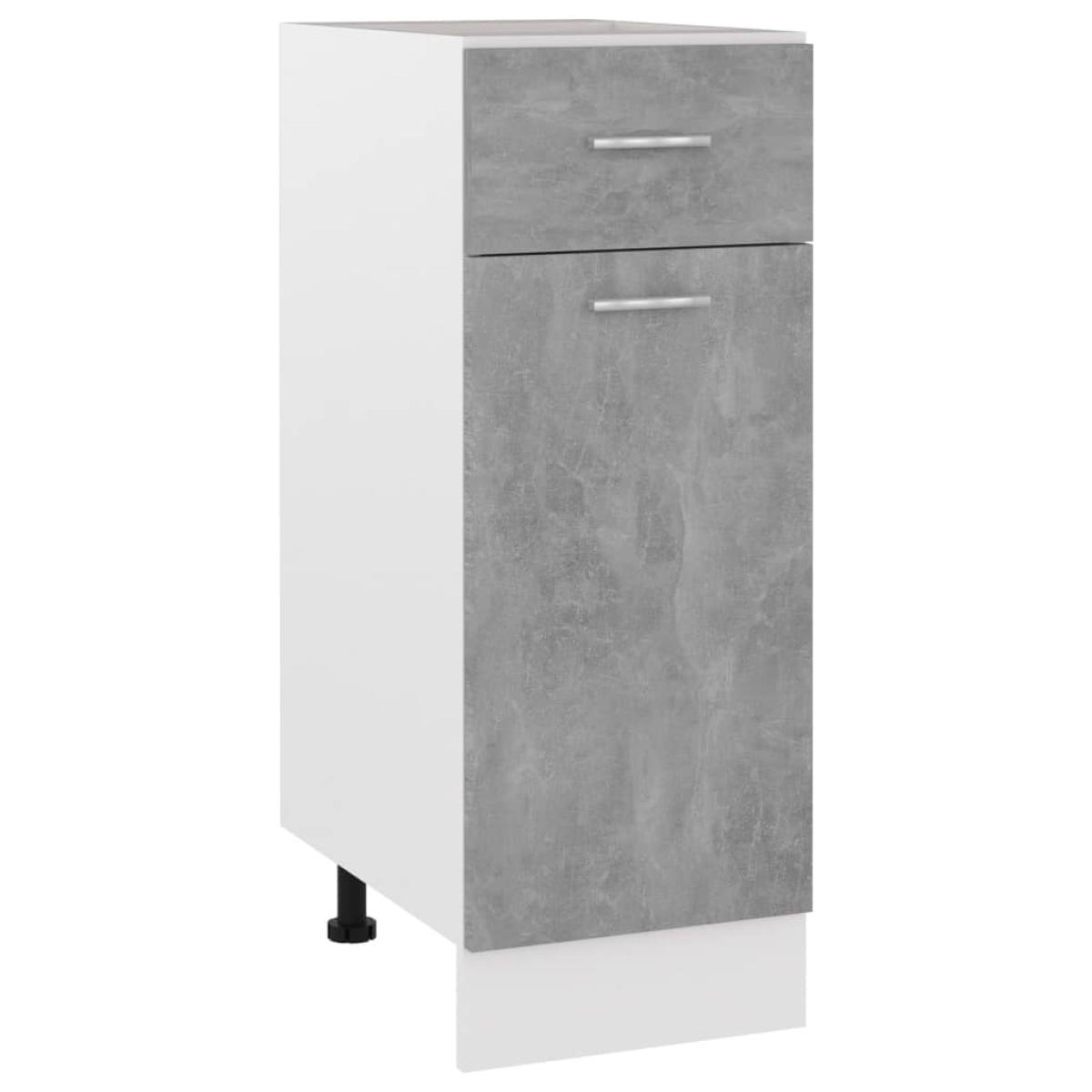 Armario inferior cajón contrachapada gris hormigón 30x46x81,5cm