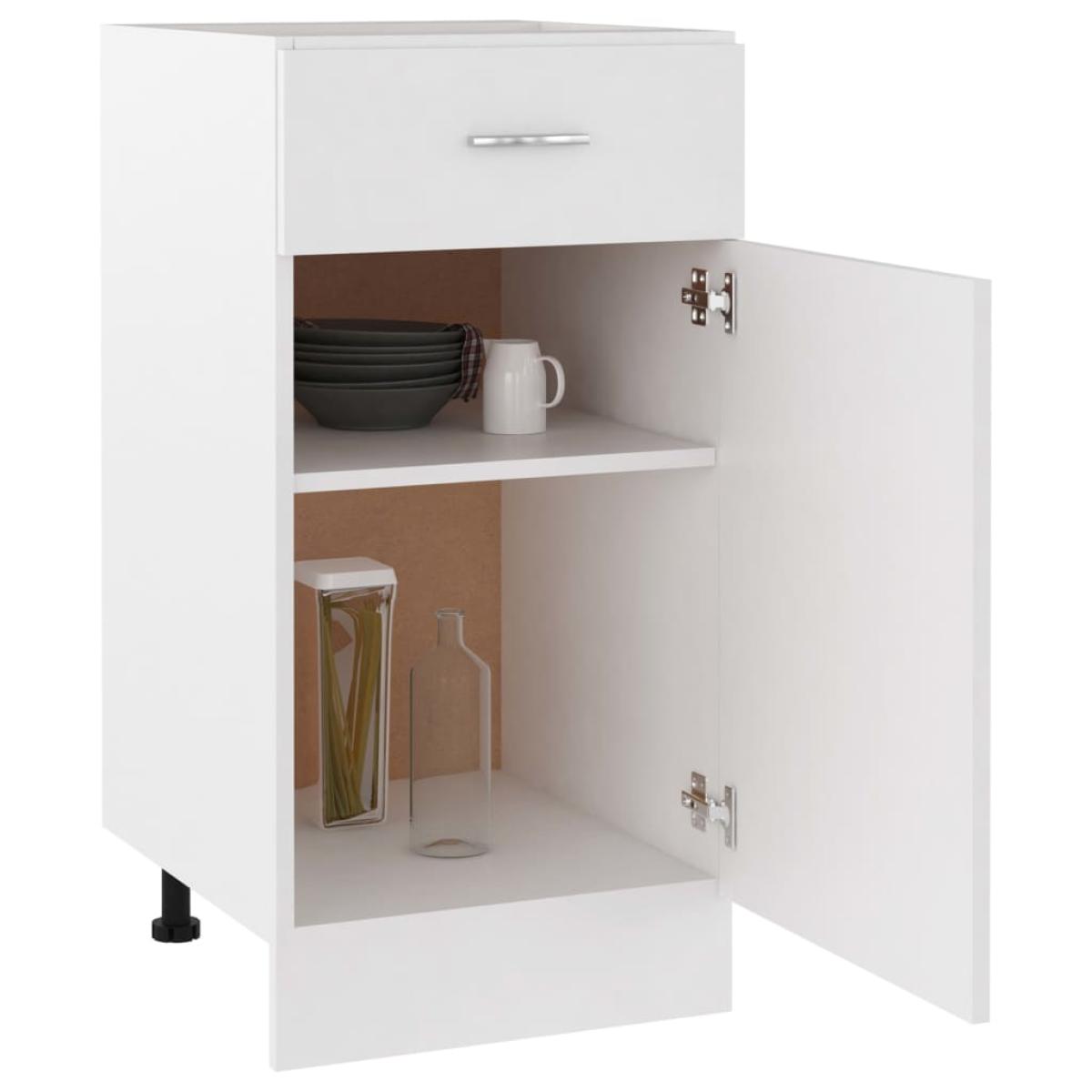 Armario inferior cajón cocina contrachapada blanca 40x46x81,5cm