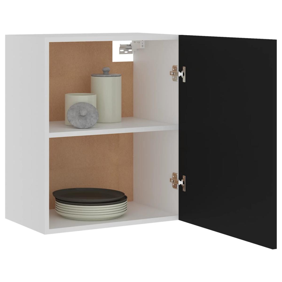Armario colgante de cocina contrachapada negro 50x31x60 cm