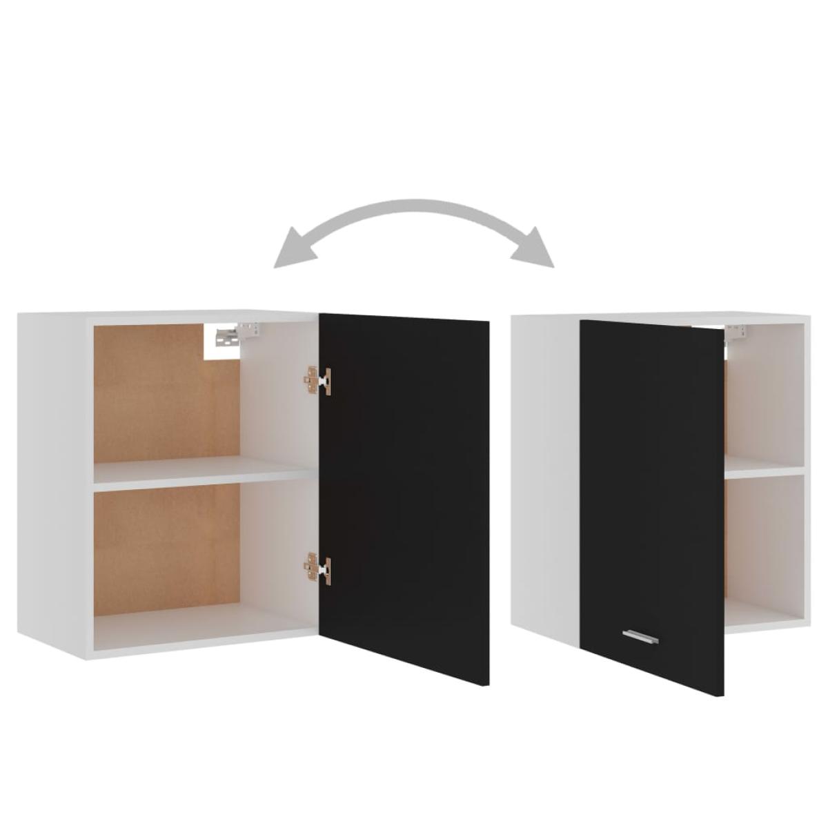 Armario colgante de cocina contrachapada negro 50x31x60 cm