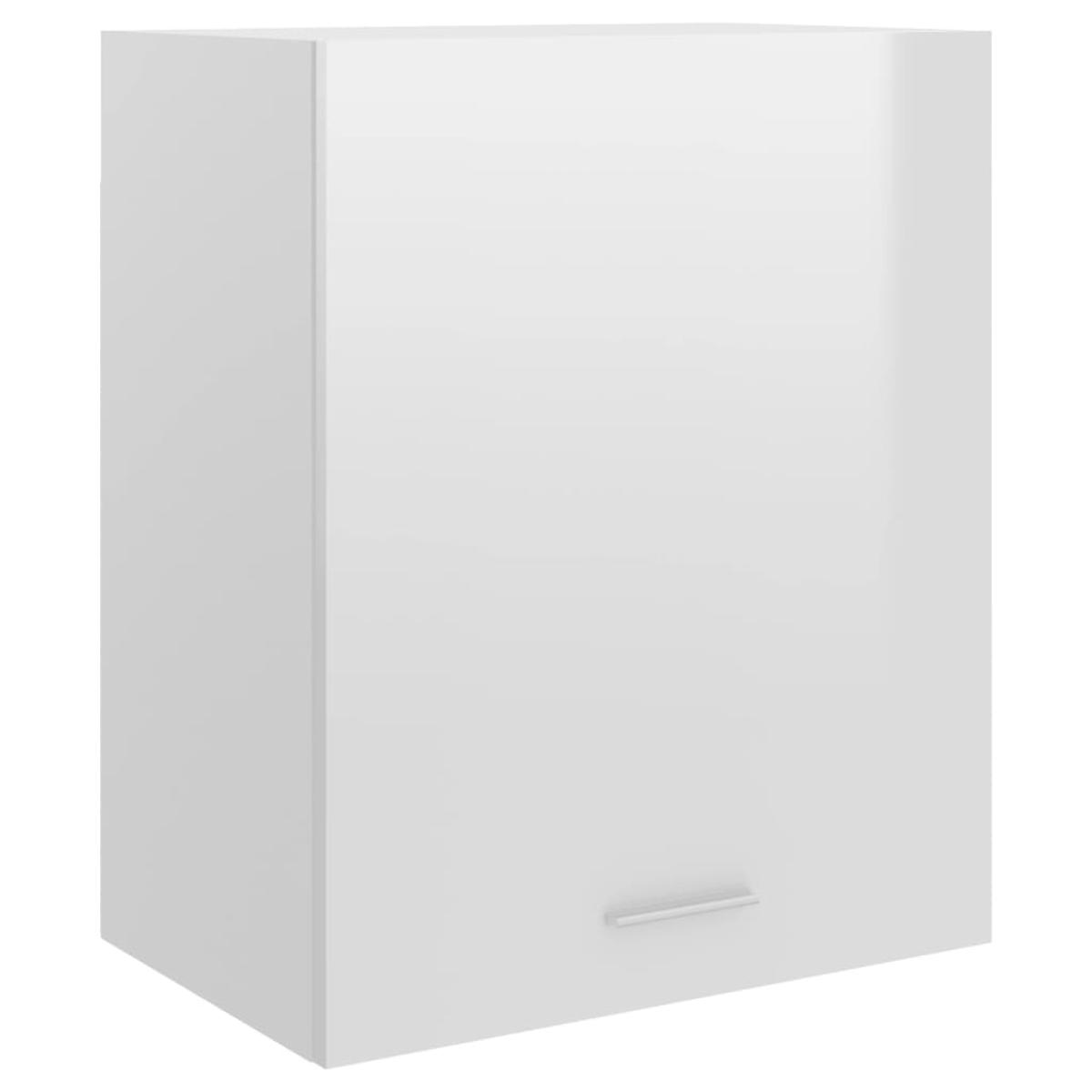 Armario colgante de cocina aglomerado blanco brillo 50x31x60 cm
