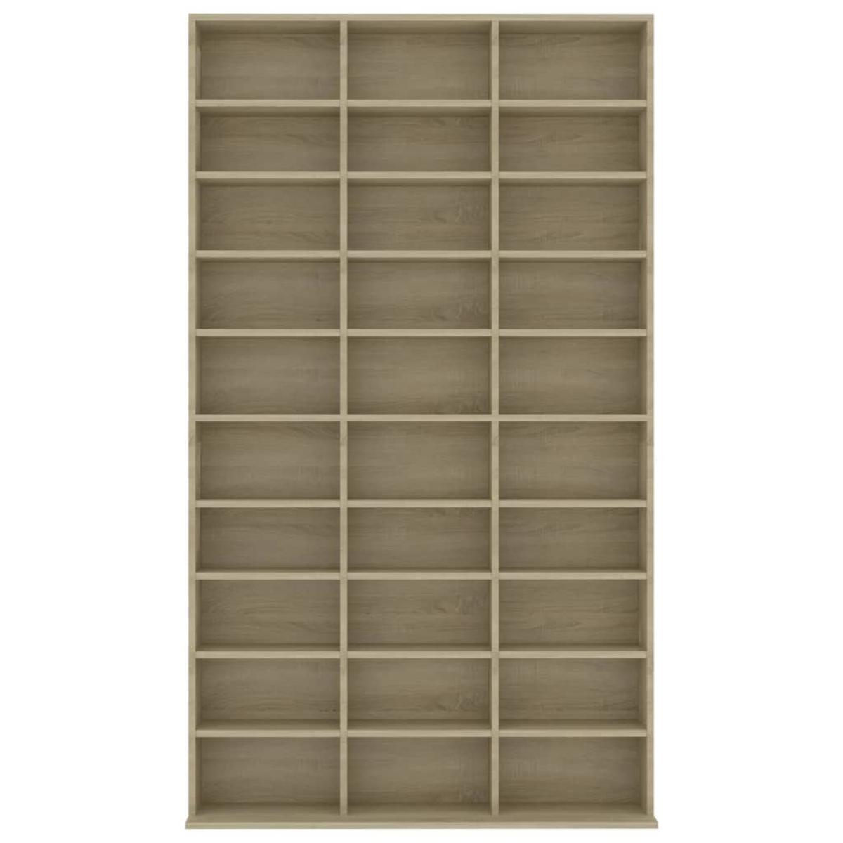 Armario para CDs madera contrachapada Sonoma 102x16x177,5 cm