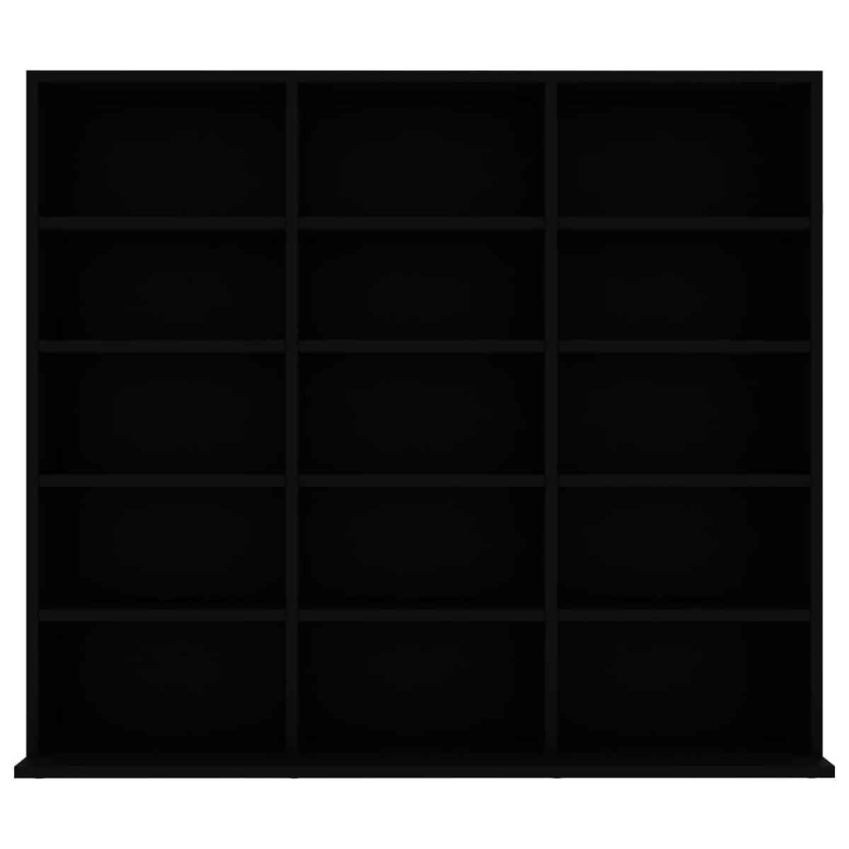Estantería para CD madera contrachapada negro 102x23x89,5 cm