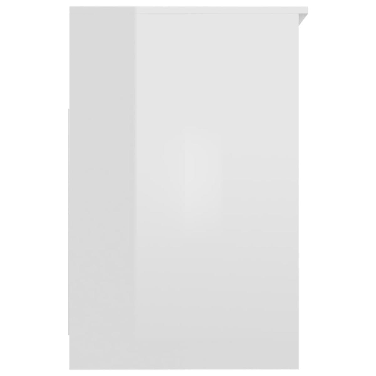 Cajonera de madera contrachapada blanco brillante 40x50x76 cm