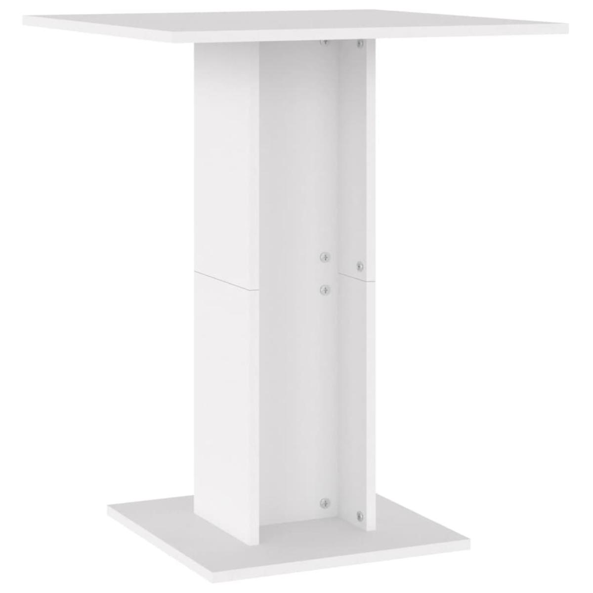Mesa de bistró de madera contrachapada blanco 60x60x75 cm