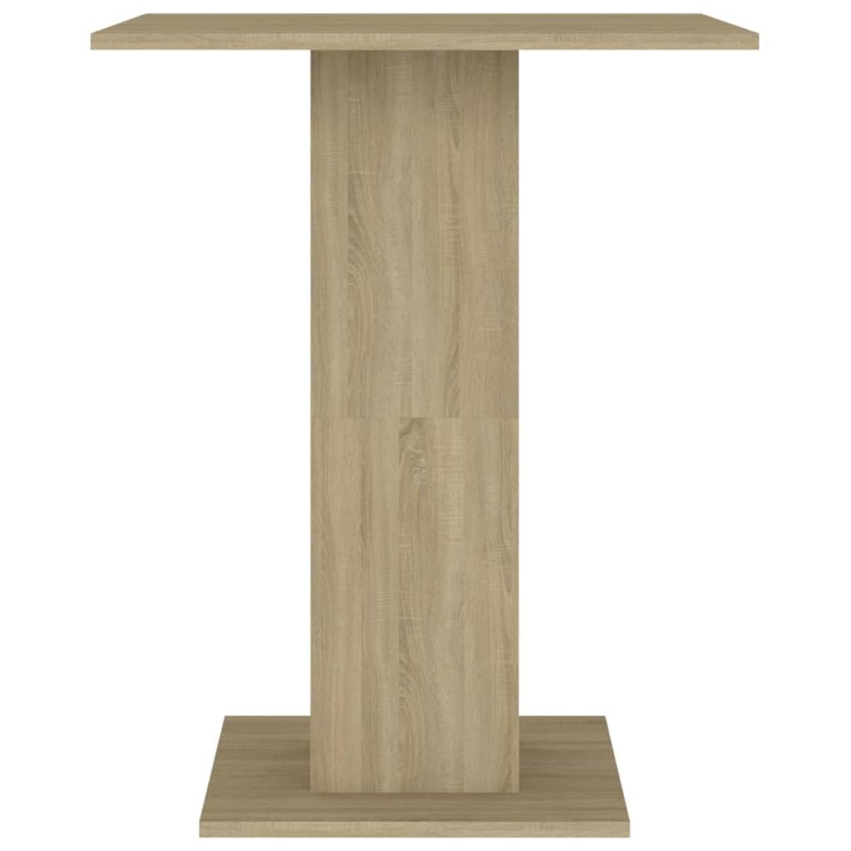 Mesa de bistró contrachapada color roble Sonoma 60x60x75 cm