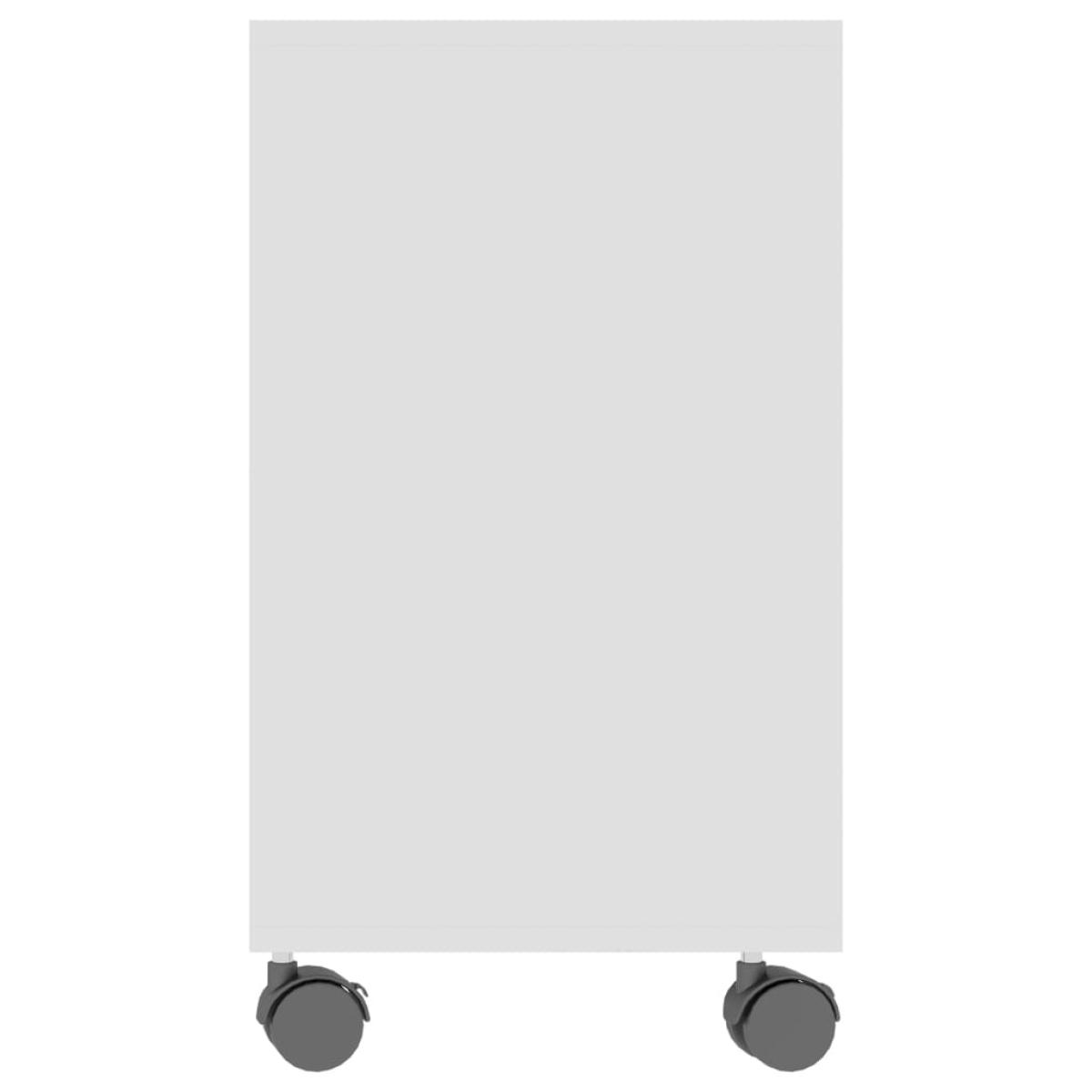 Mesa auxiliar de madera contrachapada blanco 70x35x55 cm