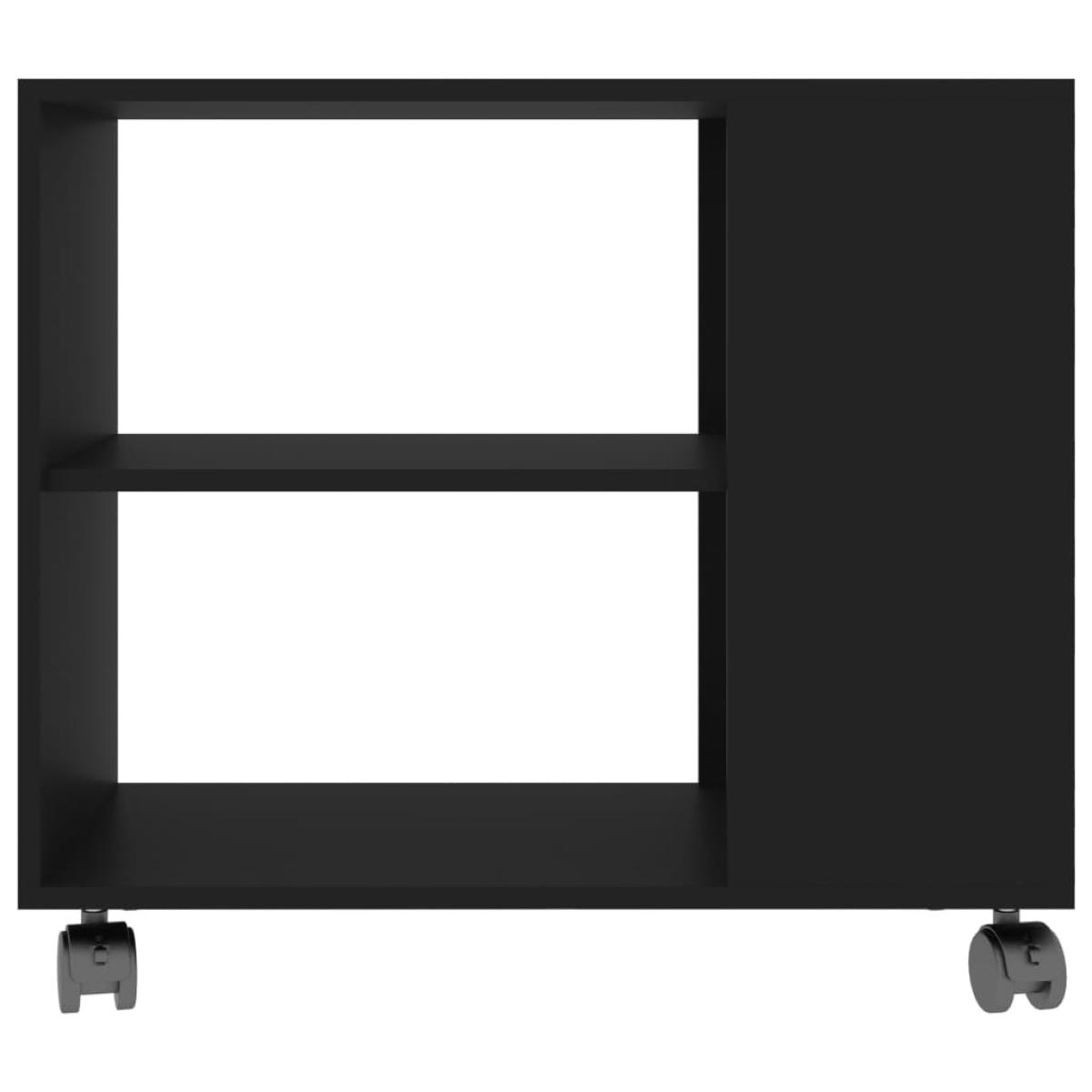 Mesa auxiliar de madera contrachapada negro 70x35x55 cm