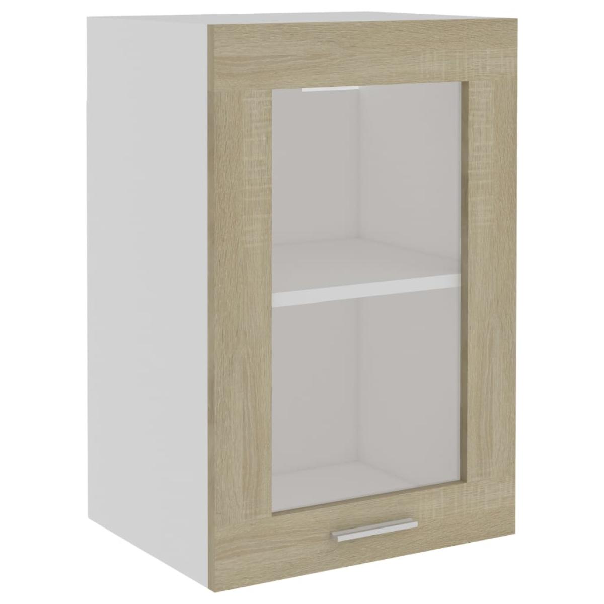 Armario colgante cristal contrachapada color roble 40x31x60 cm
