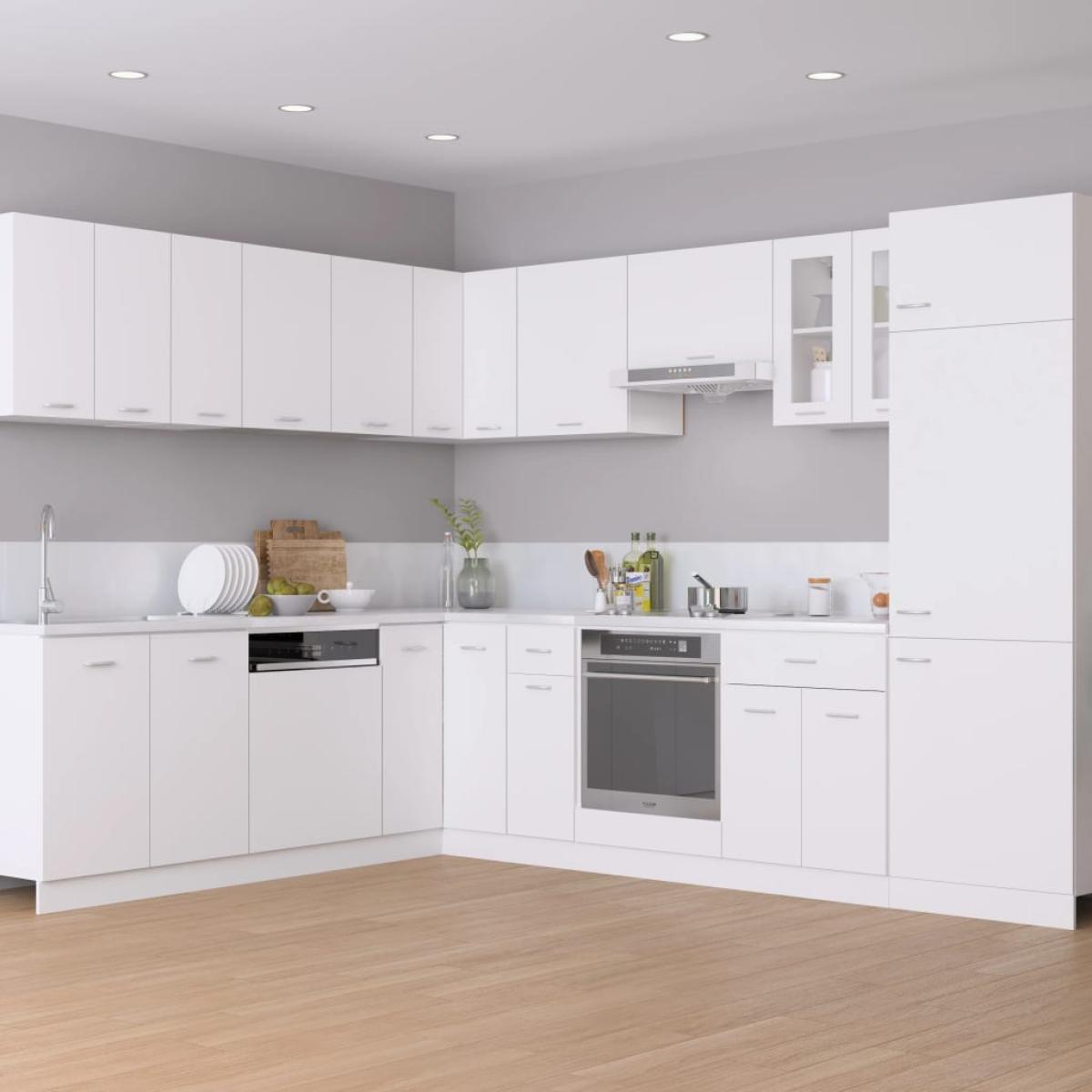 Armario colgante vidrio madera contrachapada blanco 57x57x60 cm