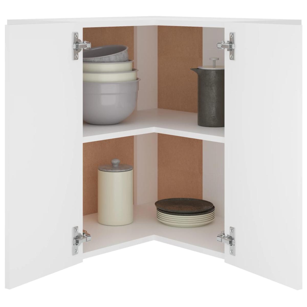 Armario colgante vidrio madera contrachapada blanco 57x57x60 cm