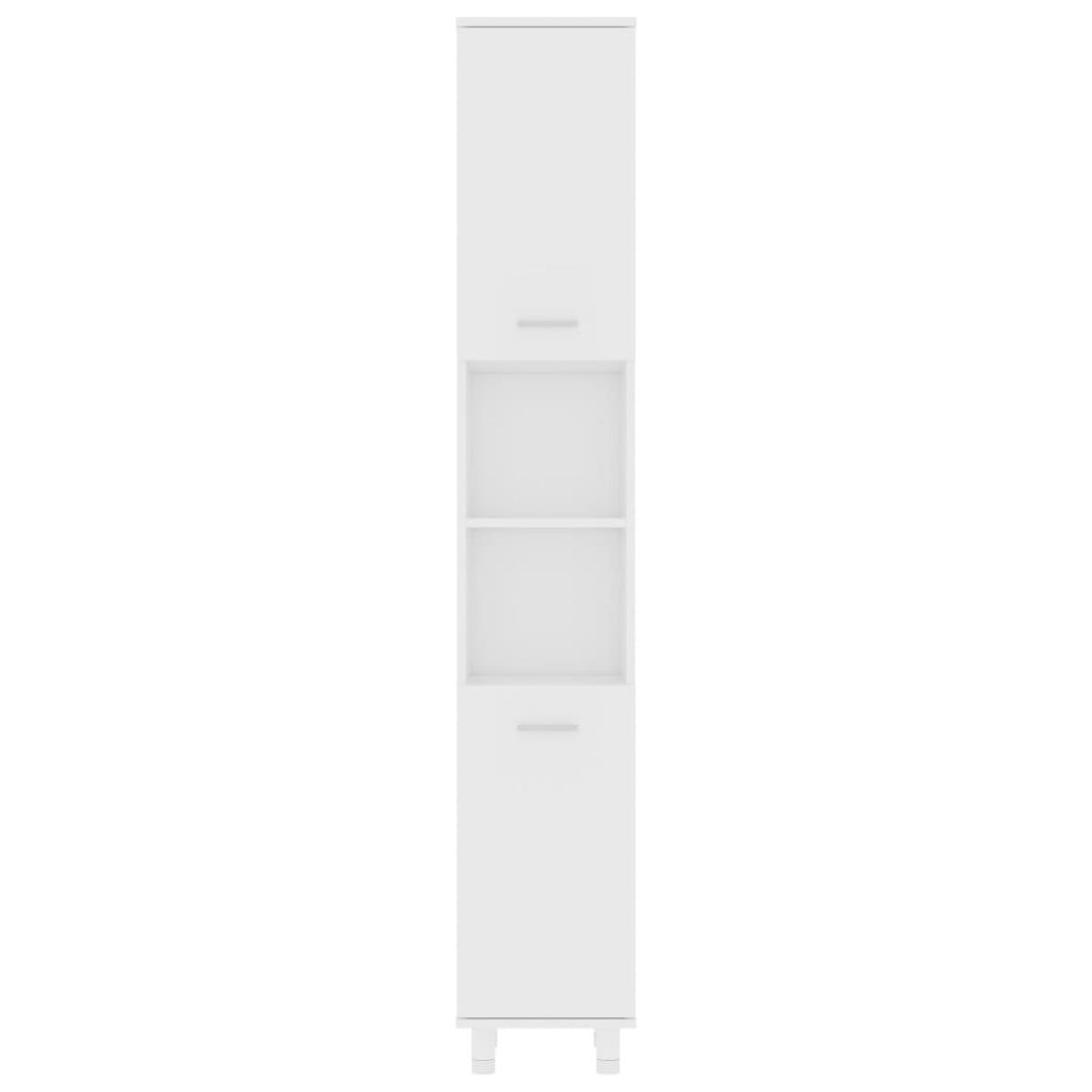 Armario de baño madera contrachapada blanco 30x30x179 cm
