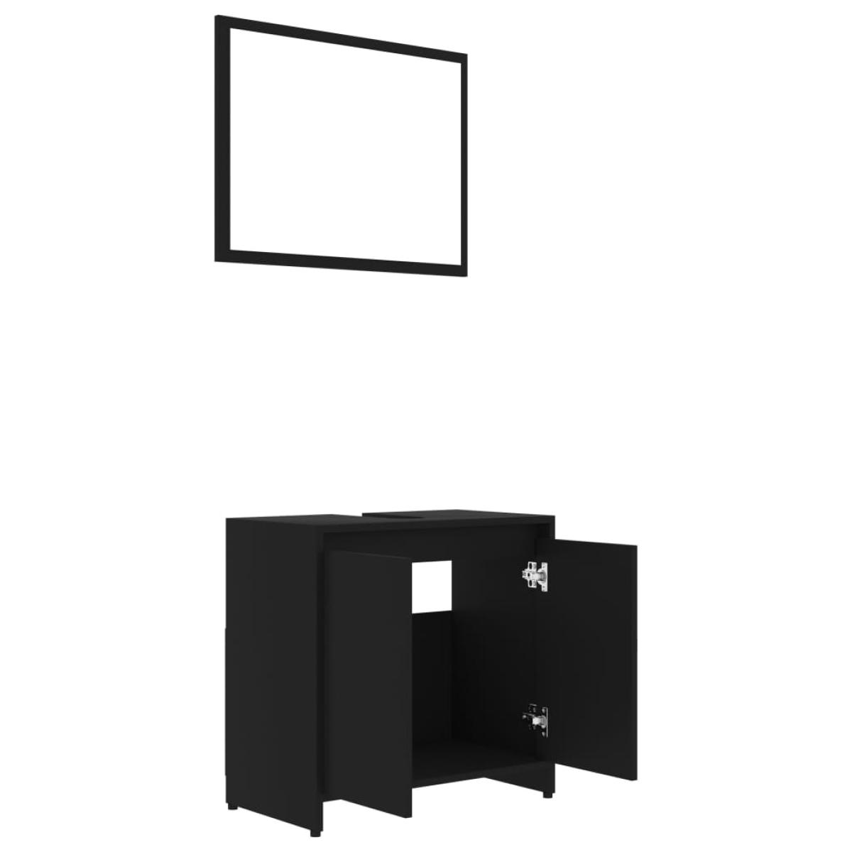 Conjunto de muebles de baño madera contrachapada negro