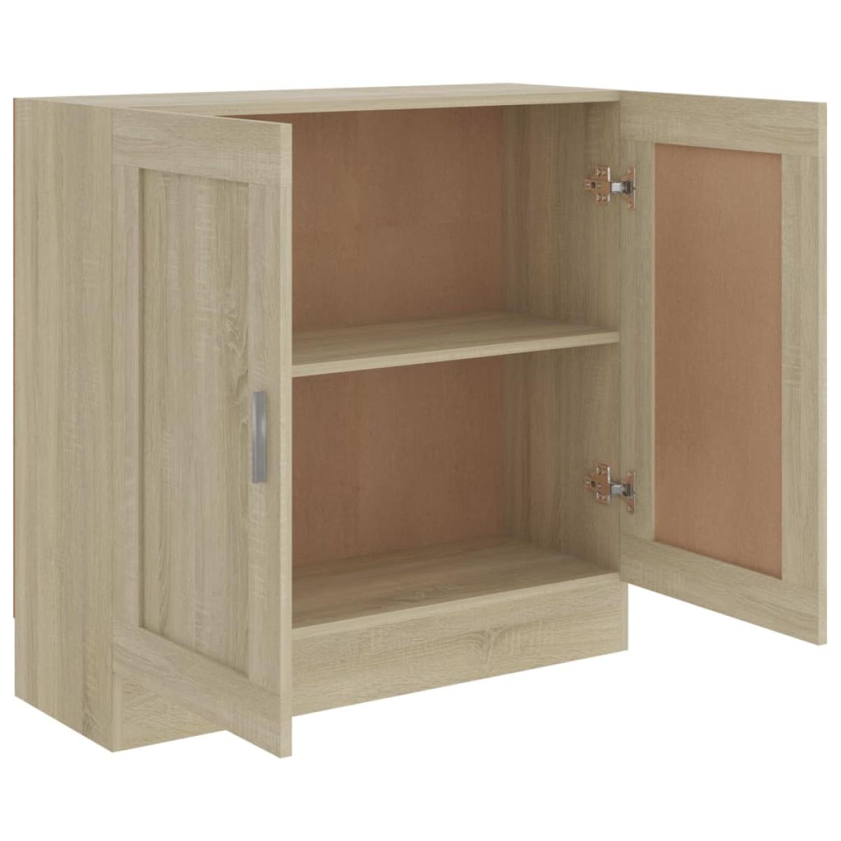 Armario libros madera contrachapada color roble 82,5x30,5x80 cm